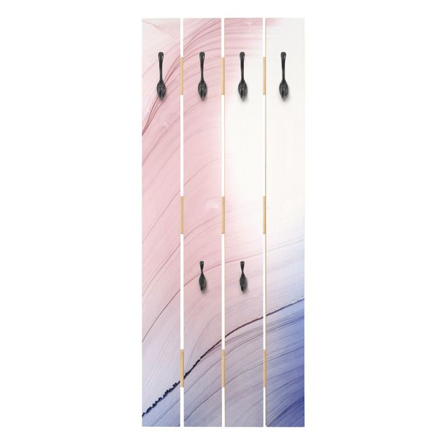 Wall mounted coat rack Mottled Colours Blue With Light Pink