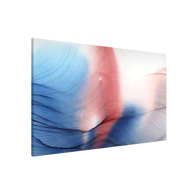 Canvas art Mottled Colour Dance In Blue With Red