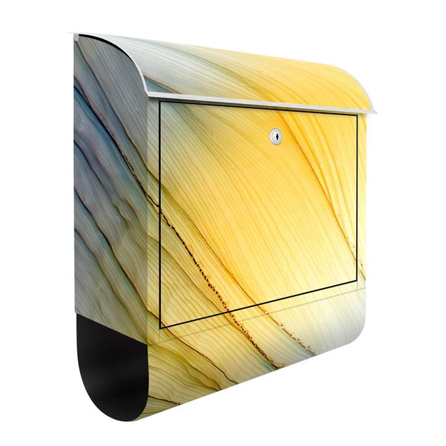 Letterboxes yellow Mottled Colours In Honey Yellow