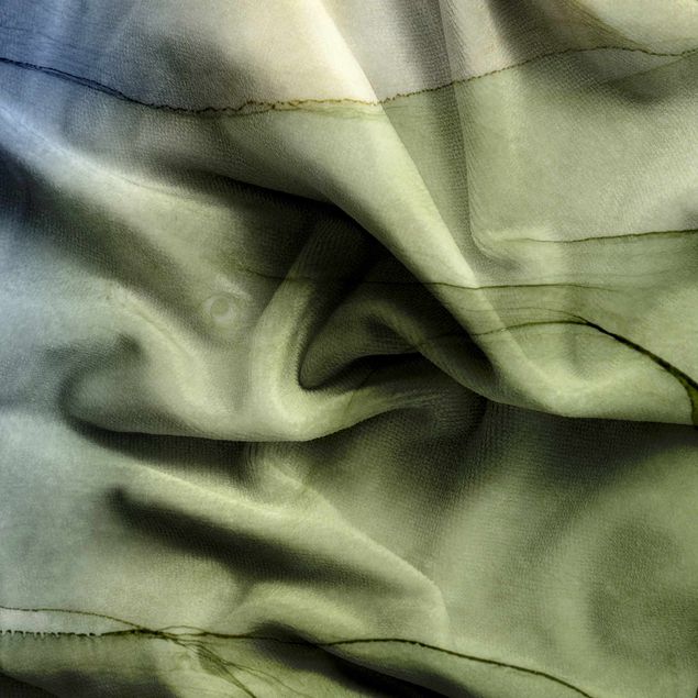 kitchen window curtains Mottled Bluish Grey With Moss Green