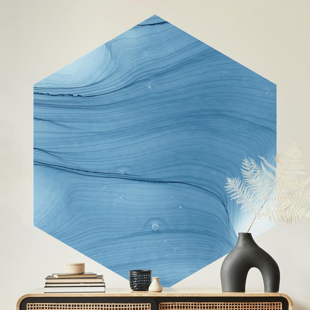 Wallpapers modern Mottled Mid-Blue