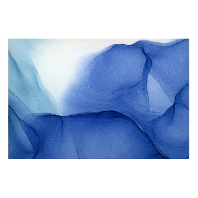 Abstract art prints Mottled Ink Blue