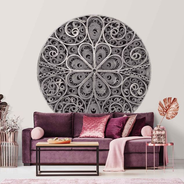 Wallpapers ornaments Metal Ornamentation Mandala In Silver
