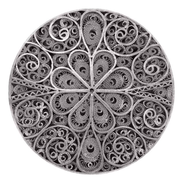 Wallpapers modern Metal Ornamentation Mandala In Silver