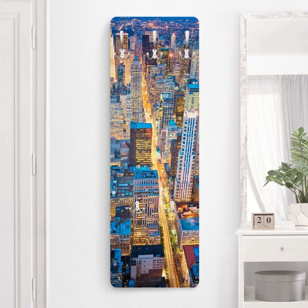 Wall mounted coat rack architecture and skylines Midtown Manhattan