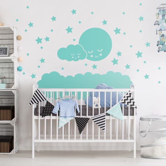 Universe wall stickers Moon Cloud And Stars