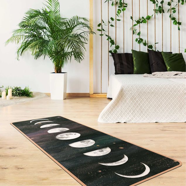 Grey rugs Moon Phases In Watercolour
