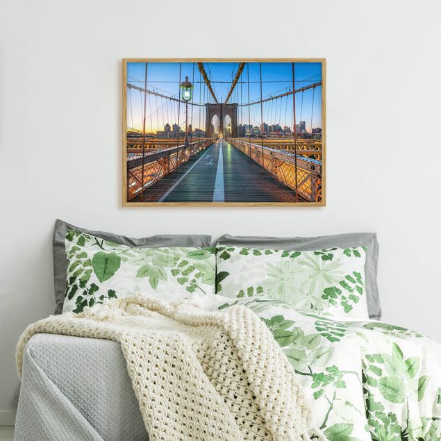 Prints modern Dawn On The Brooklyn Bridge