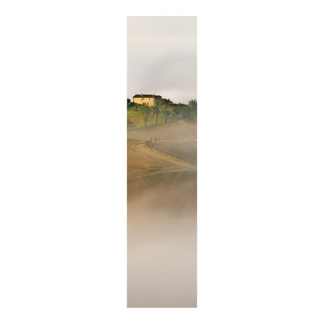 Sliding panel curtains landscape Morning Fog In The Tuscany
