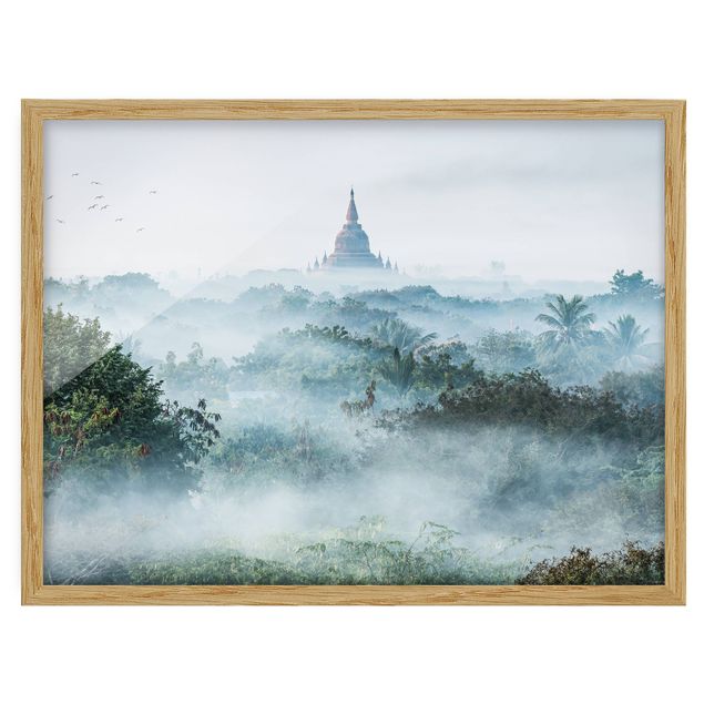 Tree print Morning Fog Over The Jungle Of Bagan
