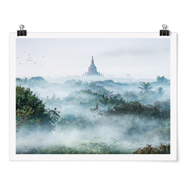 Trees on canvas Morning Fog Over The Jungle Of Bagan