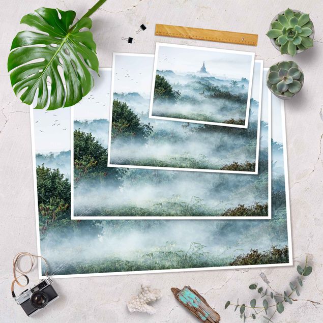 Nature wall art Morning Fog Over The Jungle Of Bagan
