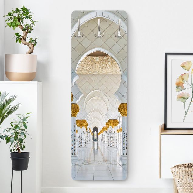 Wall mounted coat rack architecture and skylines Mosque In Abu Dhabi