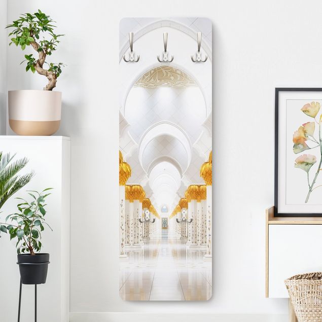 Wall mounted coat rack architecture and skylines Mosque In Gold