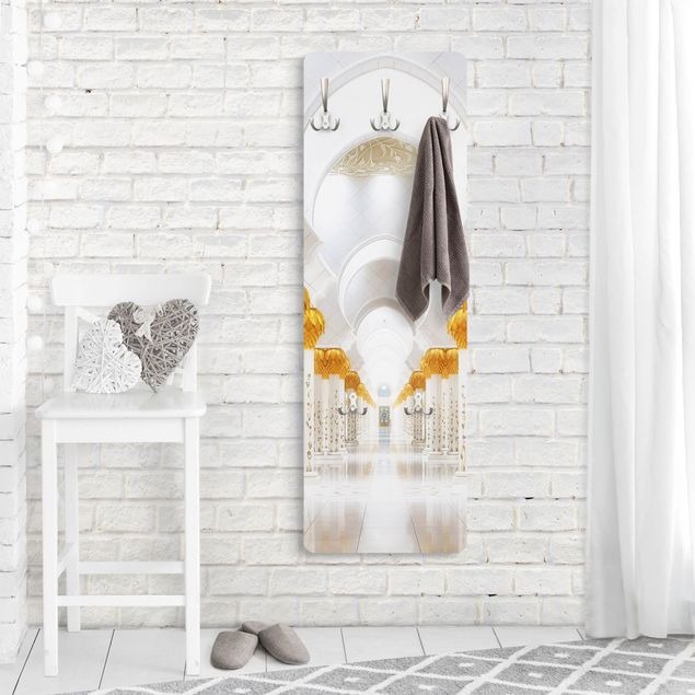Wall mounted coat rack flower Mosque In Gold