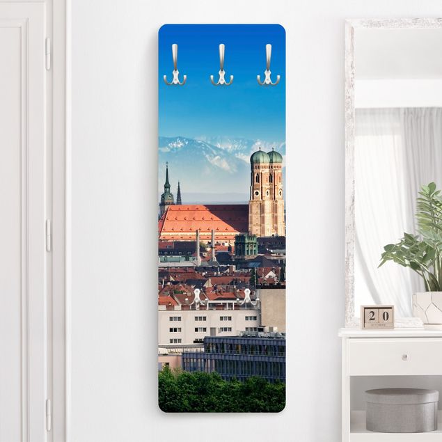 Wall mounted coat rack architecture and skylines Munich