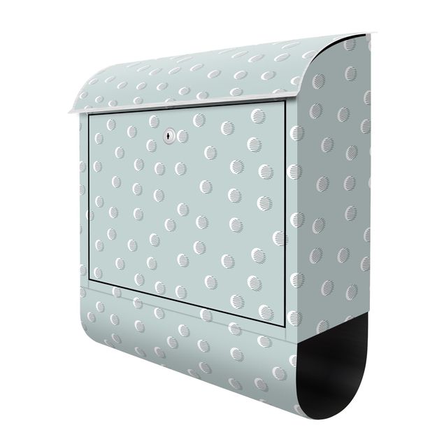 Letterboxes Pattern With Dots And Circles On Bluish Grey