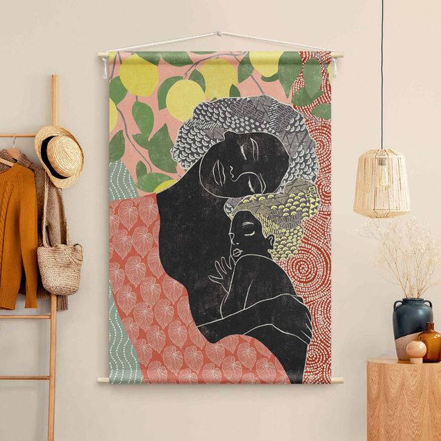 extra large tapestry Mother And Daughter Illustration