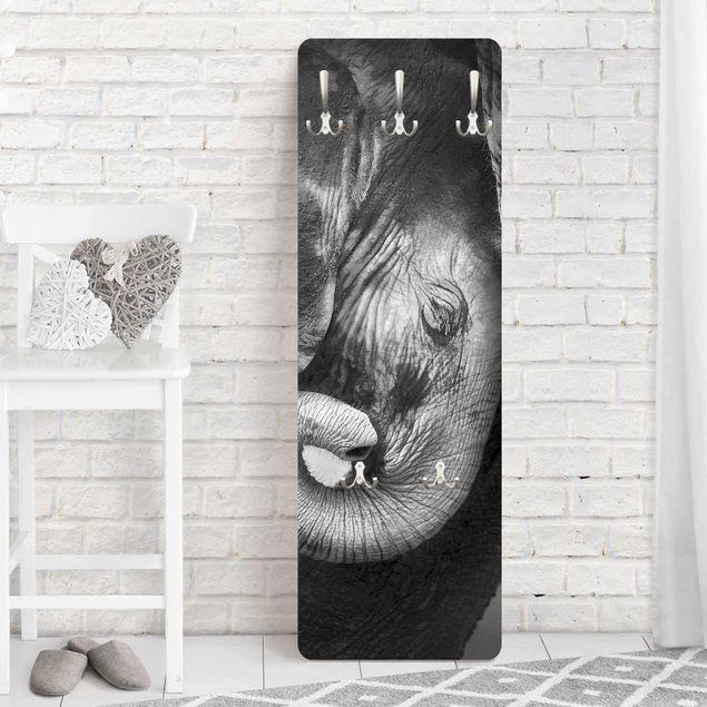 Wall mounted coat rack black and white Mother's Love