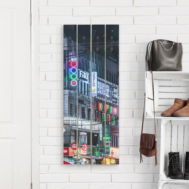 Wall mounted coat rack architecture and skylines Nightlife Of Seoul