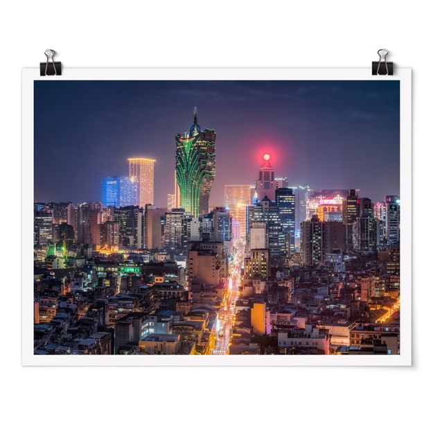 Skyline prints Illuminated Night In Macao