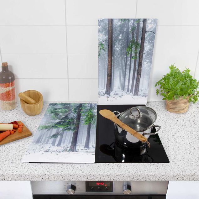 Stove top covers flower Conifers In Winter