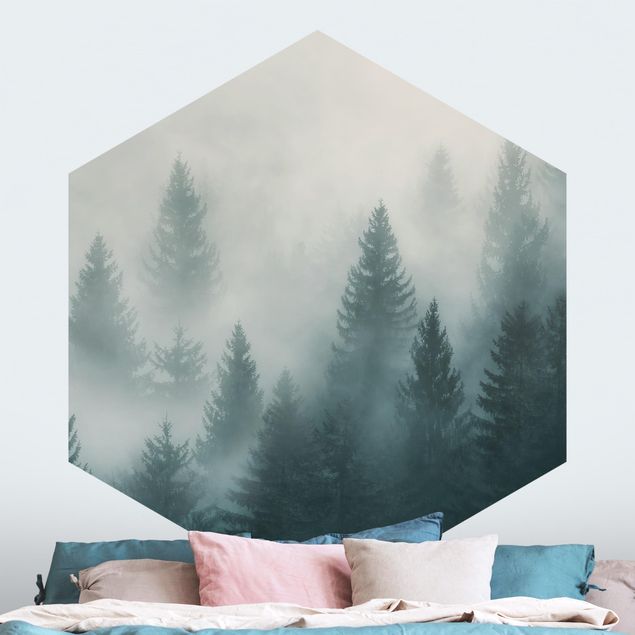 Modern wallpaper designs Coniferous Forest In Fog