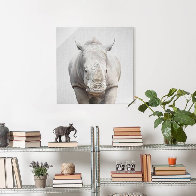 Glass prints pieces Rhinoceros Nora