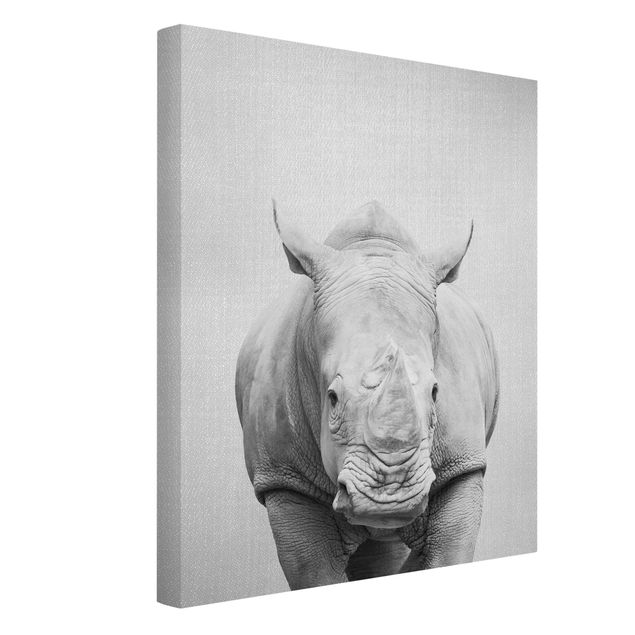 Modern art prints Rhinoceros Nora Black And White