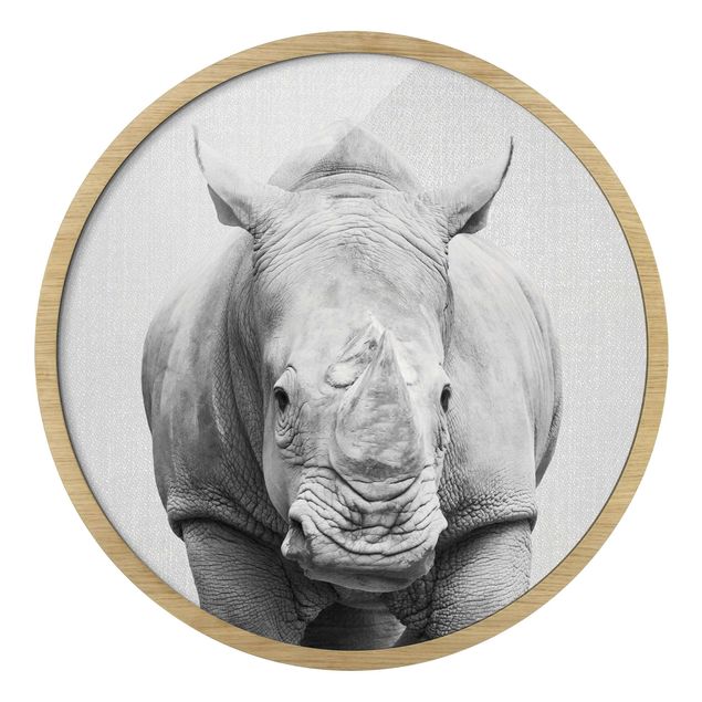 Black and white framed photos Rhinoceros Nora Black And White