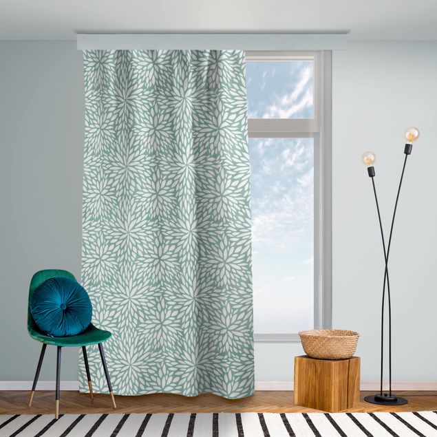 made to measure curtains Natural Pattern Flowers In Mint