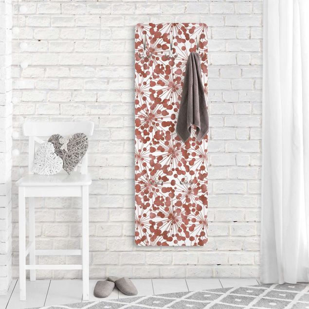 Wall mounted coat rack Natural Pattern Dandelion With Dots Copper