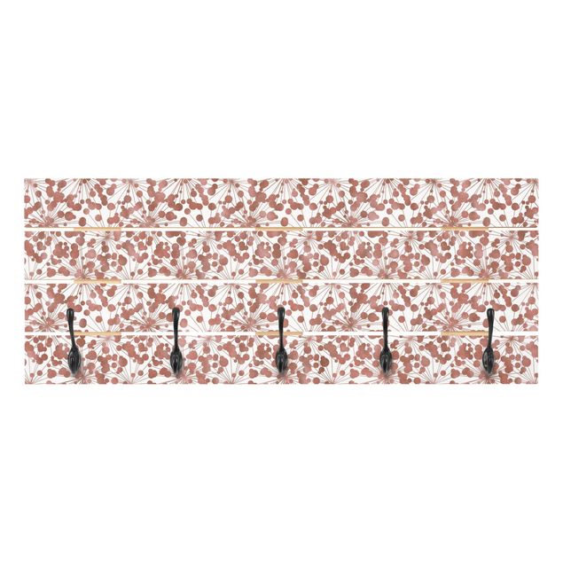 Wall mounted coat rack Natural Pattern Dandelion With Dots Copper