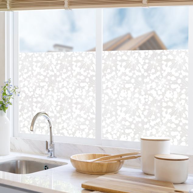 Privacy window film Natural Pattern Dandelion With Dots