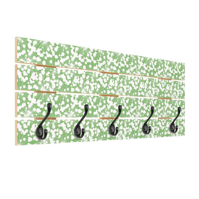Wall coat rack Natural Pattern Dandelion With Dots In Front Of Green