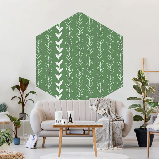 Wallpapers patterns Natural Pattern Tendril Lines On Green
