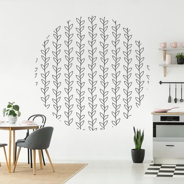 Black and white aesthetic wallpaper Natural Pattern Tendril Lines Black