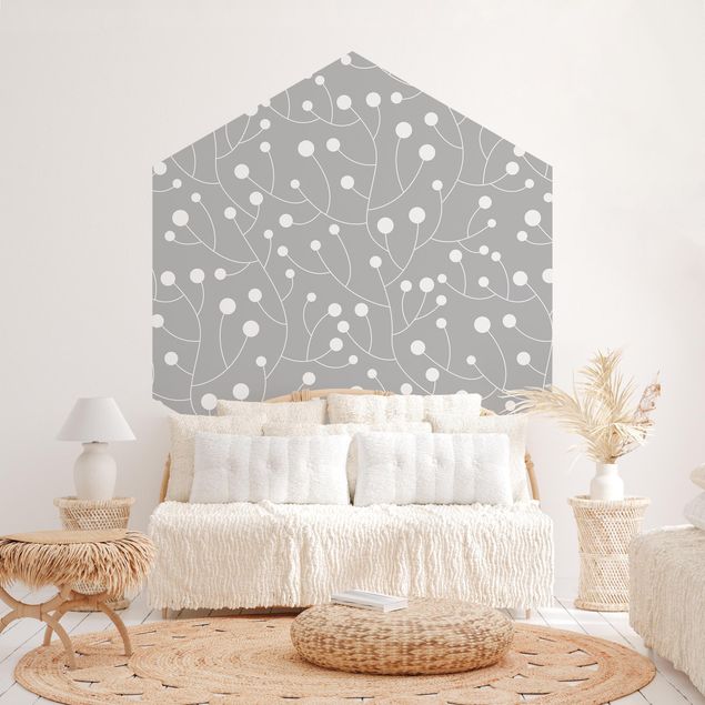 Modern wallpaper designs Natural Pattern Growth With Dots On Gray