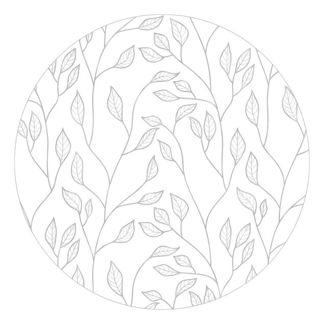 Wallpapers patterns Natural Pattern Branches With Leaves In Grey