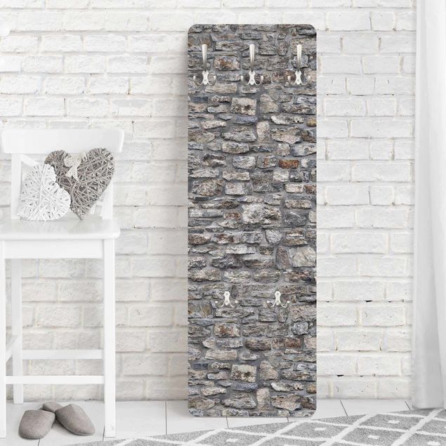 Country style coat rack Natural Stone Wallpaper Old Stone Wall