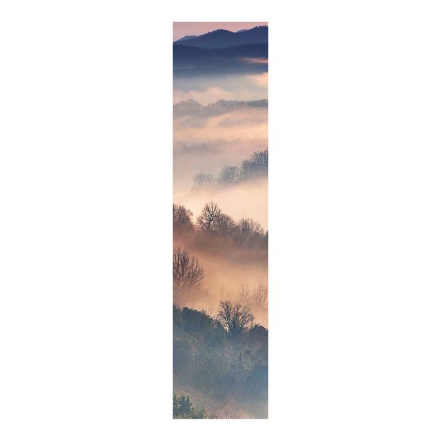Sliding panel curtains landscape Fog At Sunset