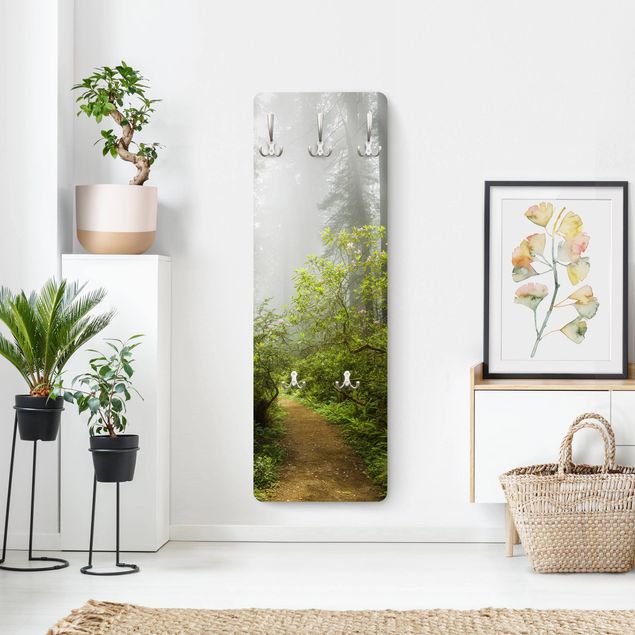 Green coat rack Misty Forest Path