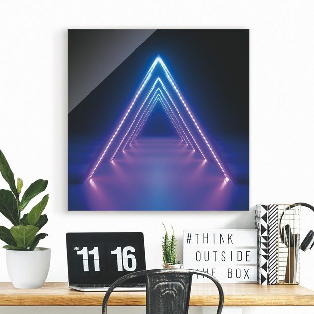 3D wall art Neon Triangle