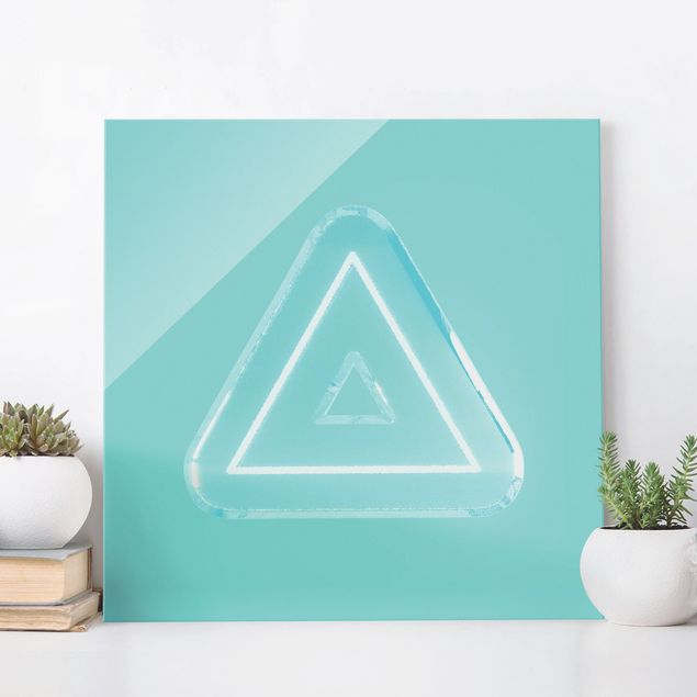 Prints modern Neon Gamer Symbol Triangle