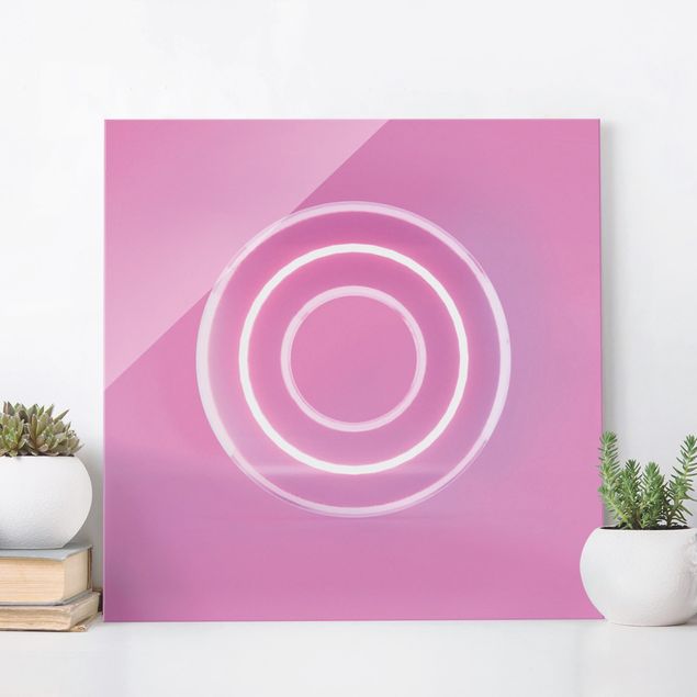 Prints modern Neon Gamer Symbol Circle
