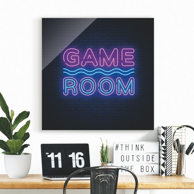 Glass prints sayings & quotes Neon Text Game Room