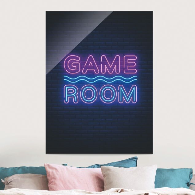 Glass prints sayings & quotes Neon Text Game Room