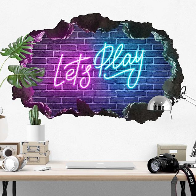 Nursery decoration Neon Text Let's Play