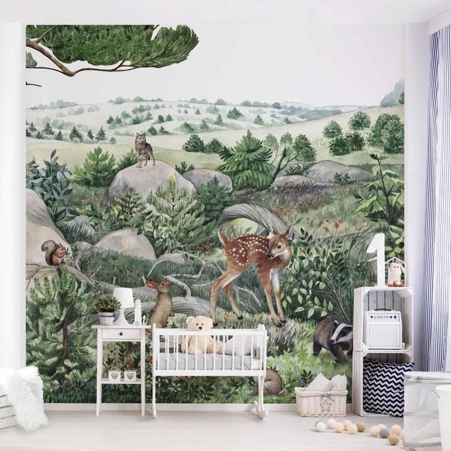 Wallpapers modern Curious fawn on an exploratory tour