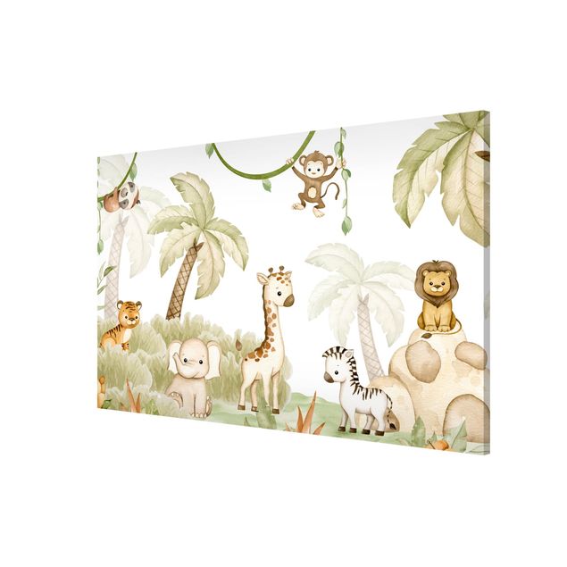 Prints landscape Cute savannah animals at the edge of the jungle